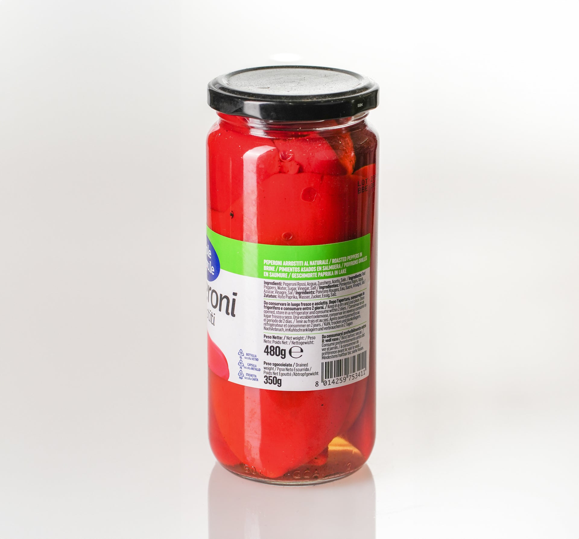 Peperoni arrostiti al naturale 380gr